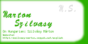 marton szilvasy business card