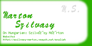 marton szilvasy business card